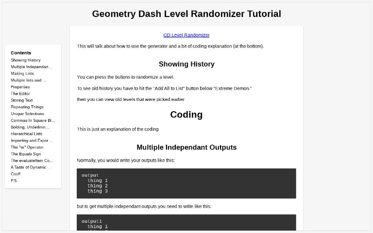 Geometry Dash Level Randomizer Tutorial ― Perchance Generator