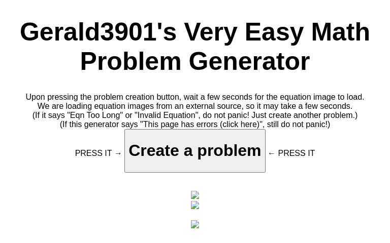 Gerald3901's Very Easy Math Problem Generator
