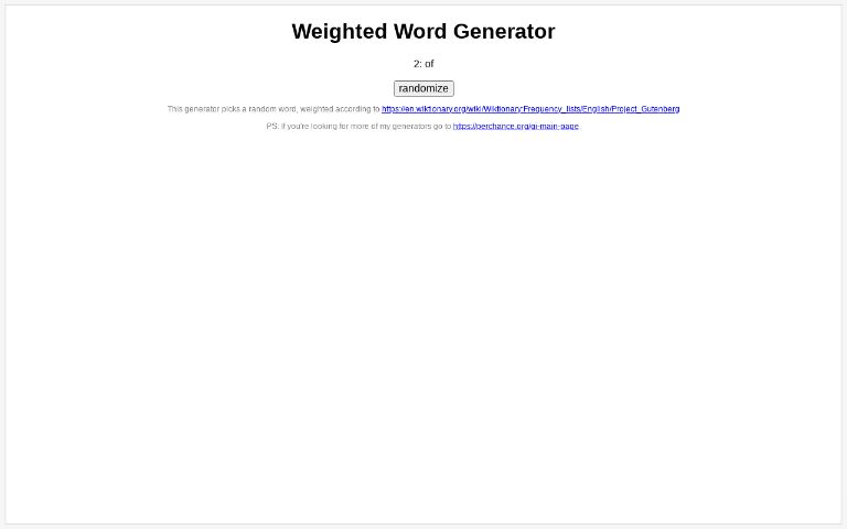 Weighted Word Generator ― Perchance
