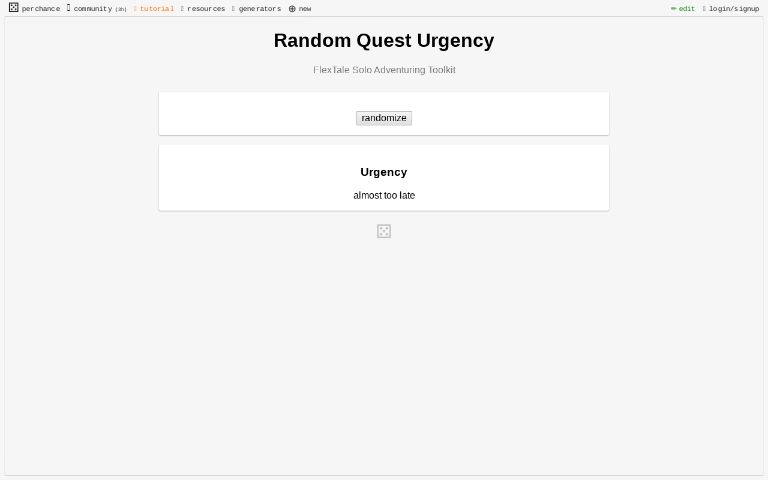 Random Quest Urgency ― Perchance Generator