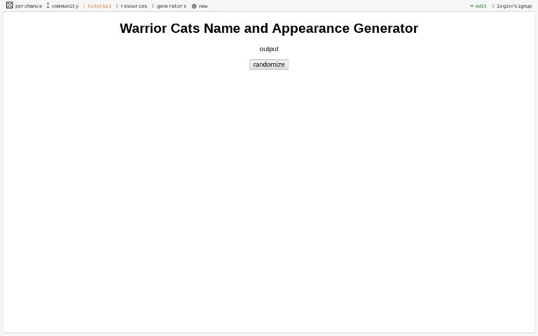 Warrior Cats Name And Appearance Generator