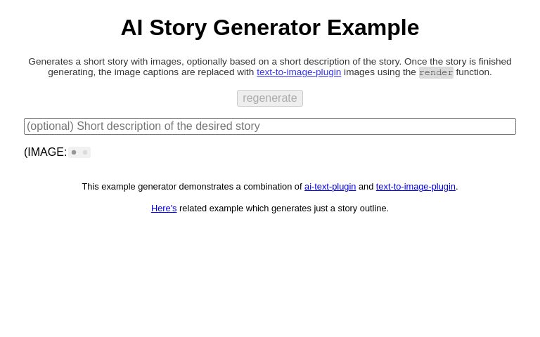AI Story Generator Example