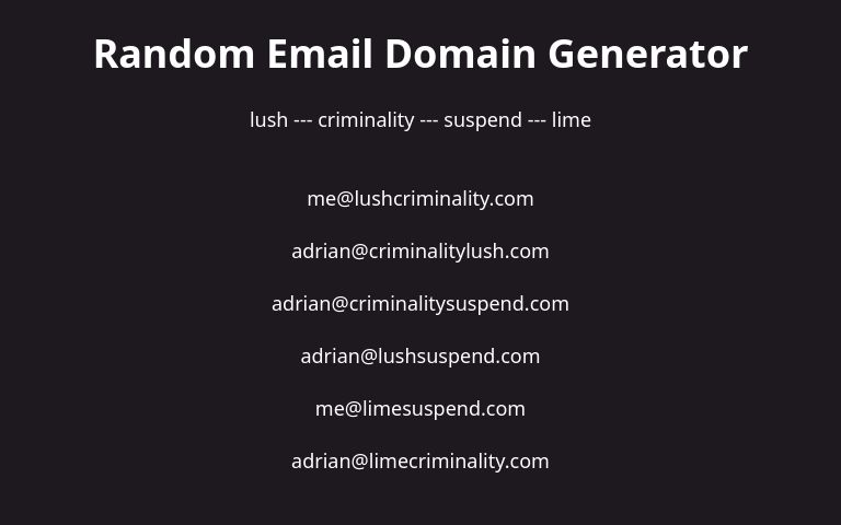 Random Email Domain Generator