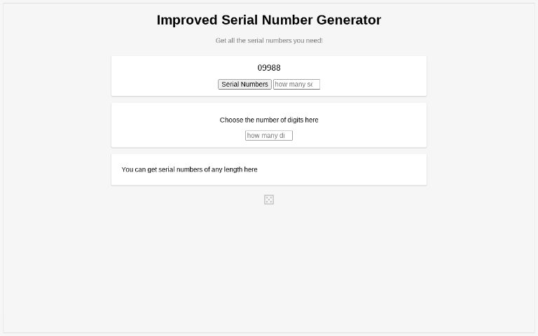 Improved Serial Number Generator