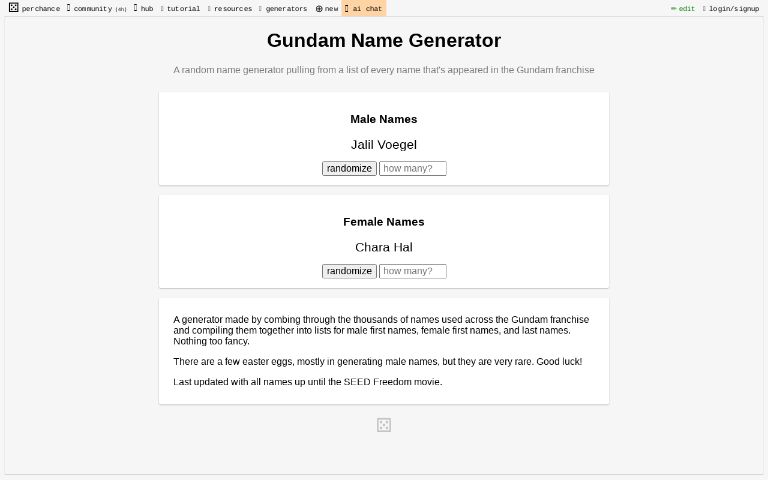 Gundam Name Generator