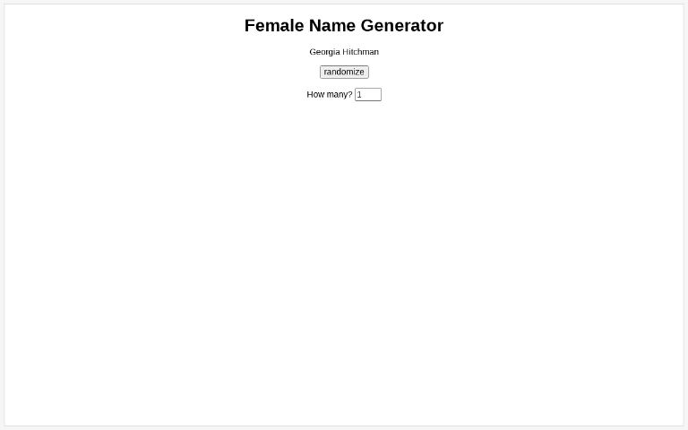 Female Name Generator