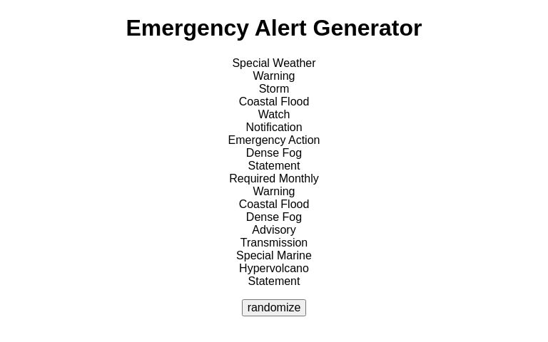 Emergency Alert Generator