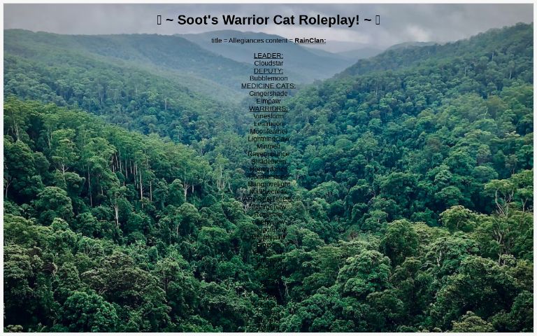  Soot s Warrior Cat Roleplay Perchance Generator
