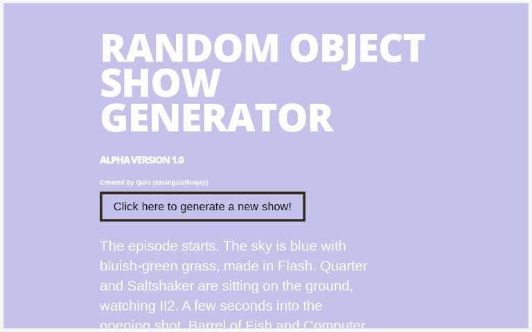 Random Object Show Generator