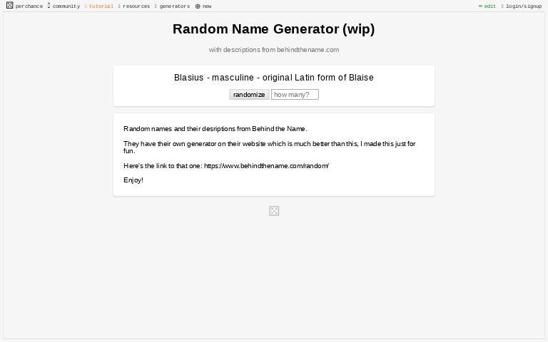 Random Name Generator (wip)