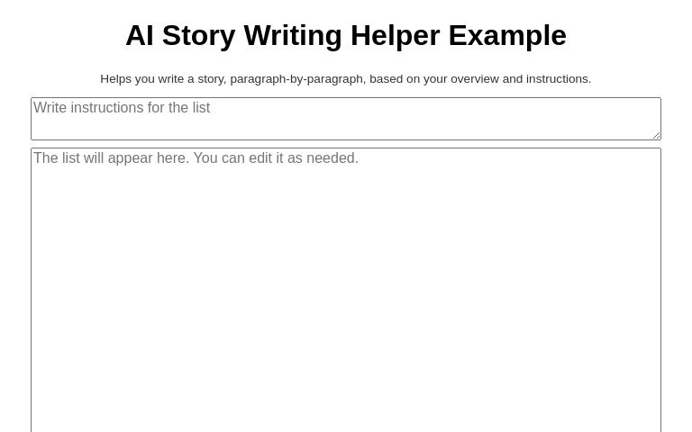 AI Story Writing Helper Example ― Perchance Generator