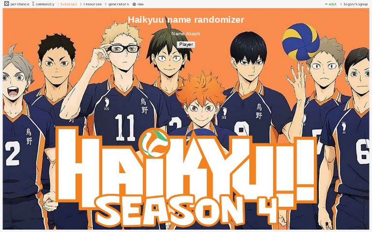 Haikyuu name randomizer ― Perchance Generator