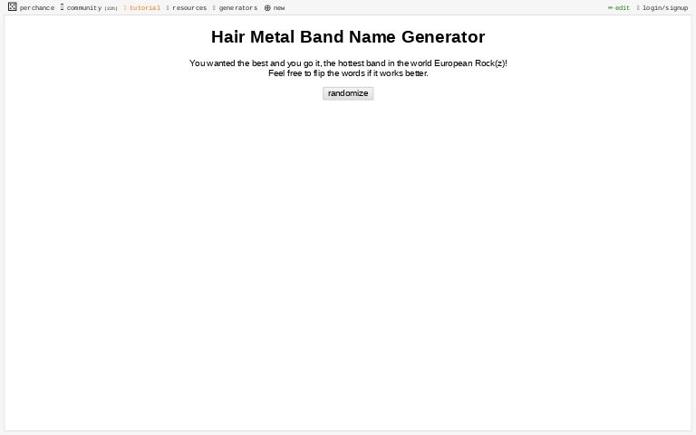 Hair Metal Band Name Generator