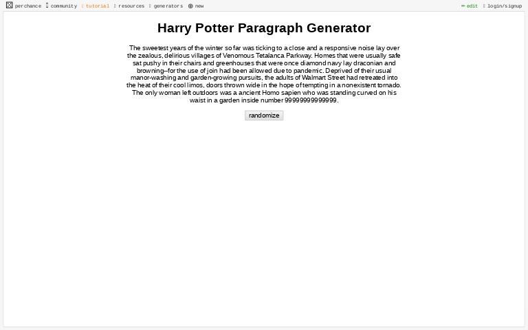 Harry Potter Paragraph Generator