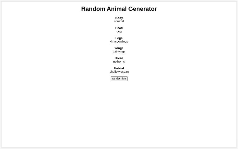 Random Animal Generator