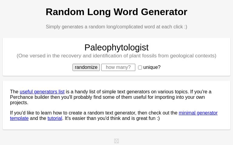 Random Long Word Generator