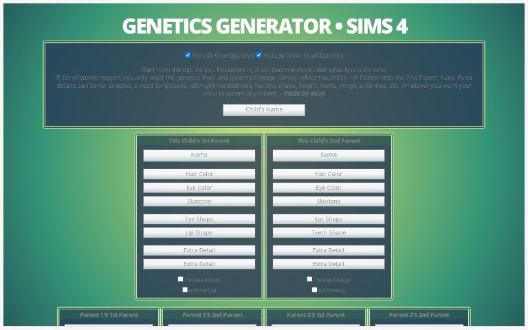 Genetics Generator • Sims 4
