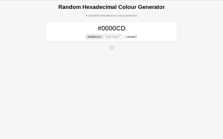 Random Hexadecimal Colour Generator