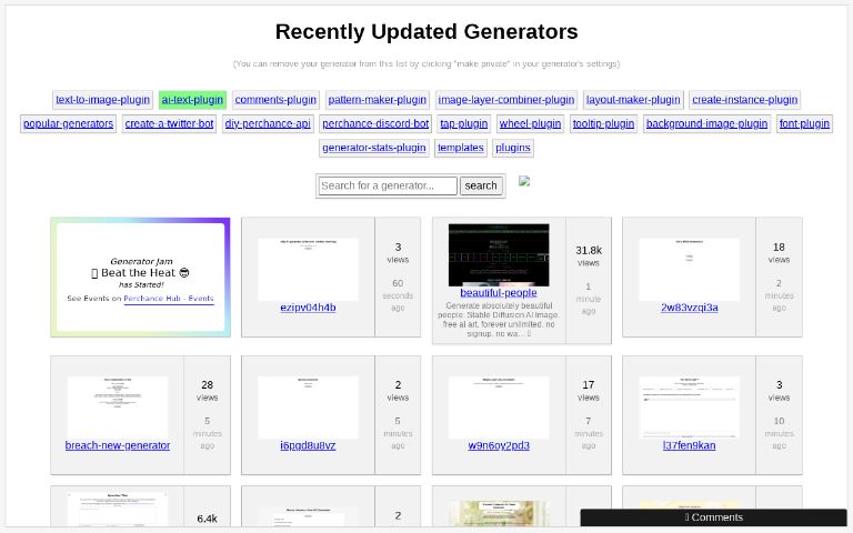 Recently Updated Generators
