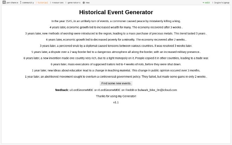 History Event Generator ― Perchance