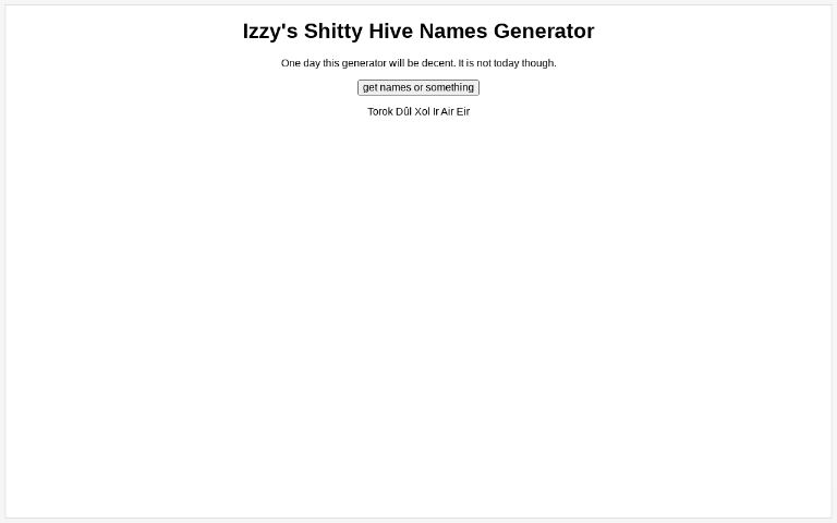 Izzy's Shitty Hive Names Generator