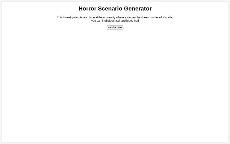 Horror Scenario Generator