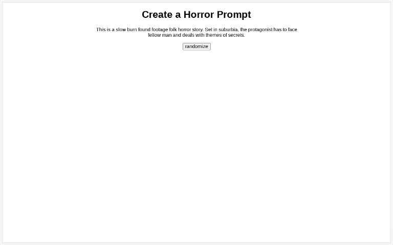 Create a Horror Prompt ― Perchance Generator