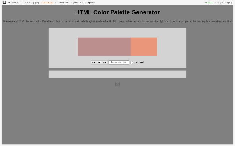 HTML Color Palette Generator