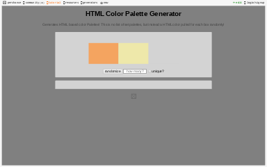 HTML Color Palette Generator