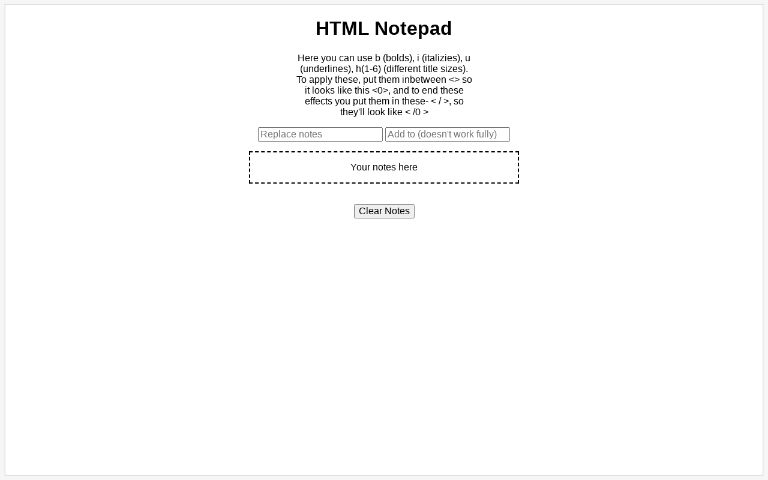 HTML Notepad ― Perchance Generator
