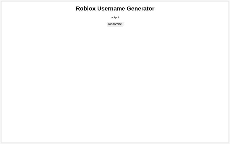 Roblox Username Generator