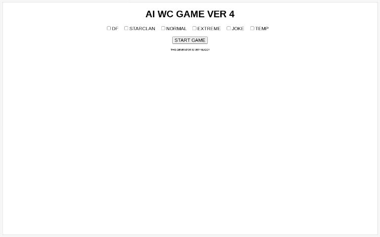 AI WC GAME VER 4 ― Perchance Generator