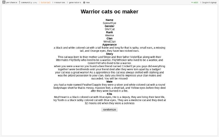 warrior-cats-oc-maker-perchance-generator