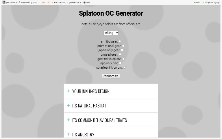 Splatoon OC Generator