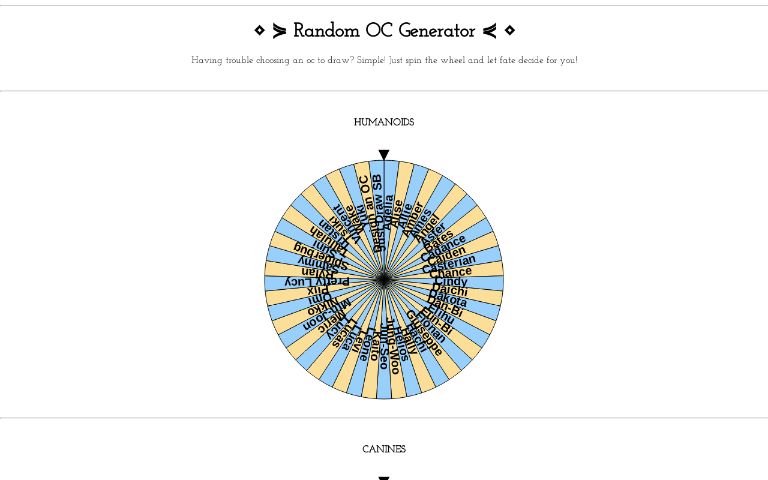 ⋄ ⋟ Random OC Generator ⋞ ⋄ ― Perchance