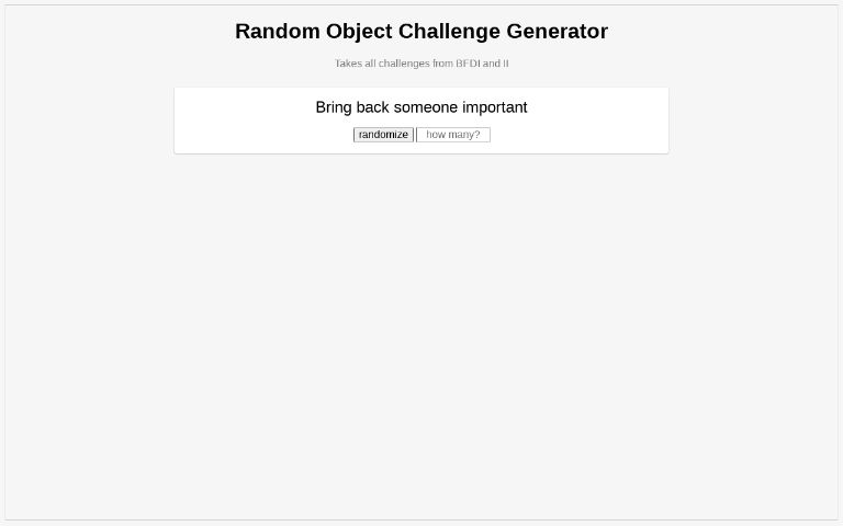 Random Object Challenge Generator