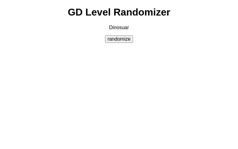 GD Level Randomizer ― Perchance Generator