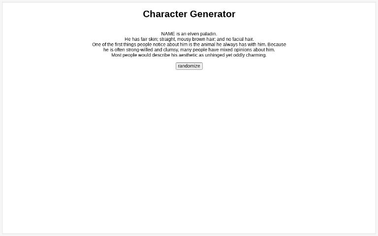 Character Generator