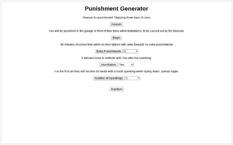 Punishment Generator