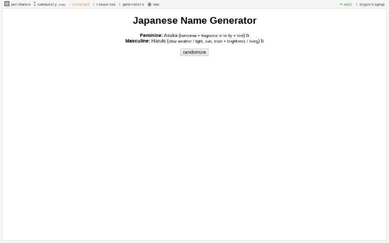 Japanese Name Generator Perchance