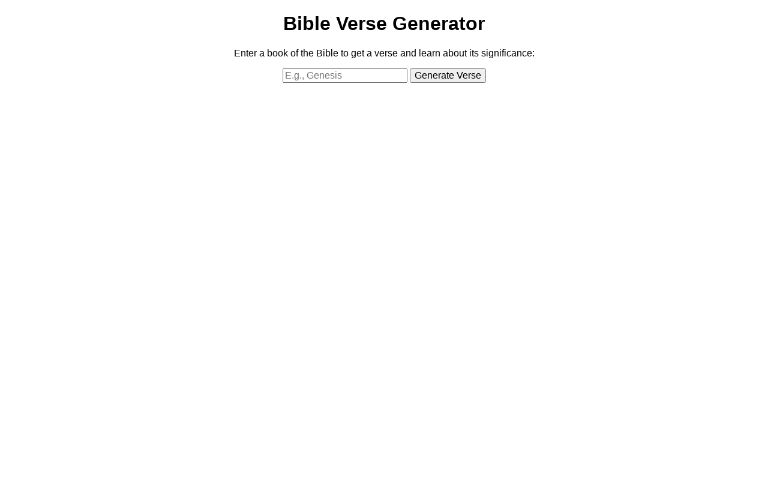 Bible Verse Generator
