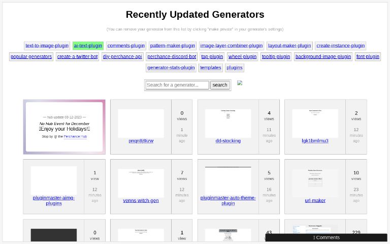 Recently Updated Generators