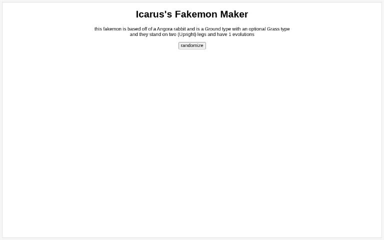 Icarus's Fakemon Maker ― Perchance Generator