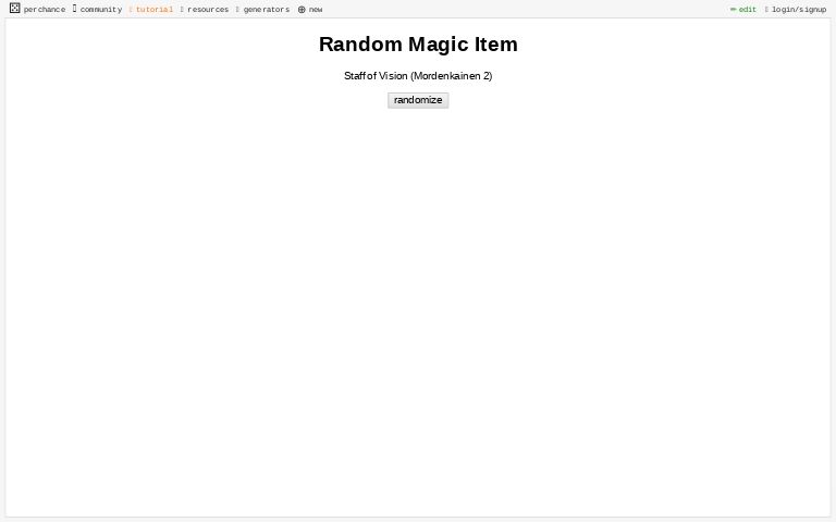 Random Magic Item ― Perchance Generator