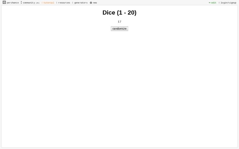 Dice (1 - 20) ― Perchance Generator