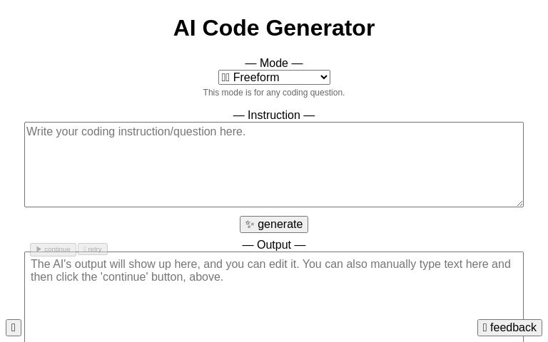 AI Code Generator (free, no sign-up, unlimited)