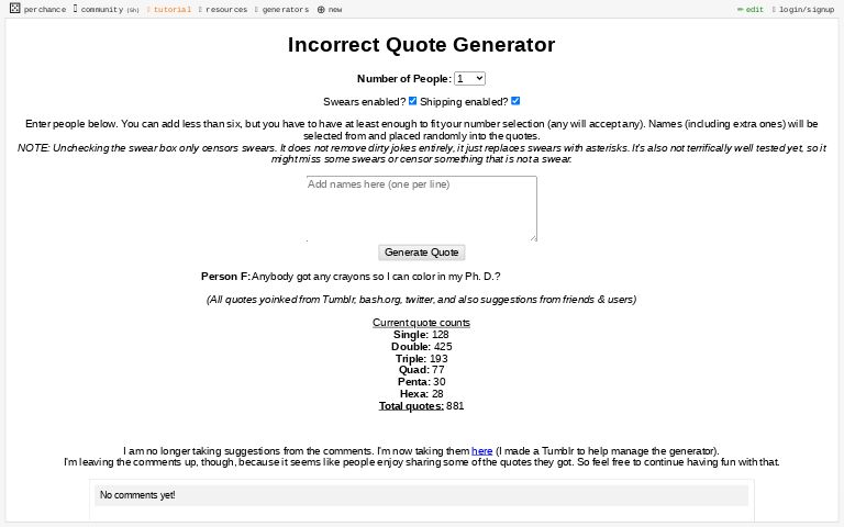 Incorrect Quote Generator ― Perchance