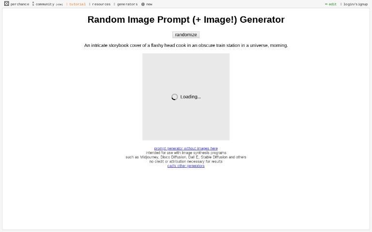 Random Image Prompt (+ Image!) Generator