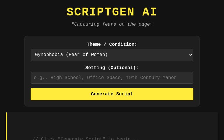ScriptGen AI ― Perchance Generator