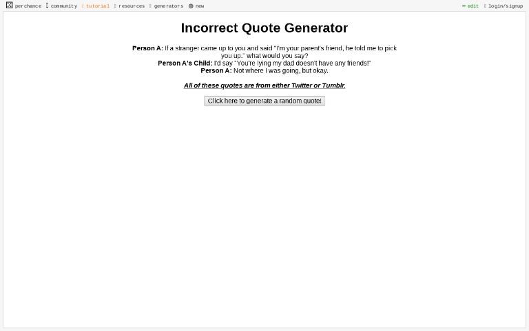 Incorrect Quote Generator ― Perchance